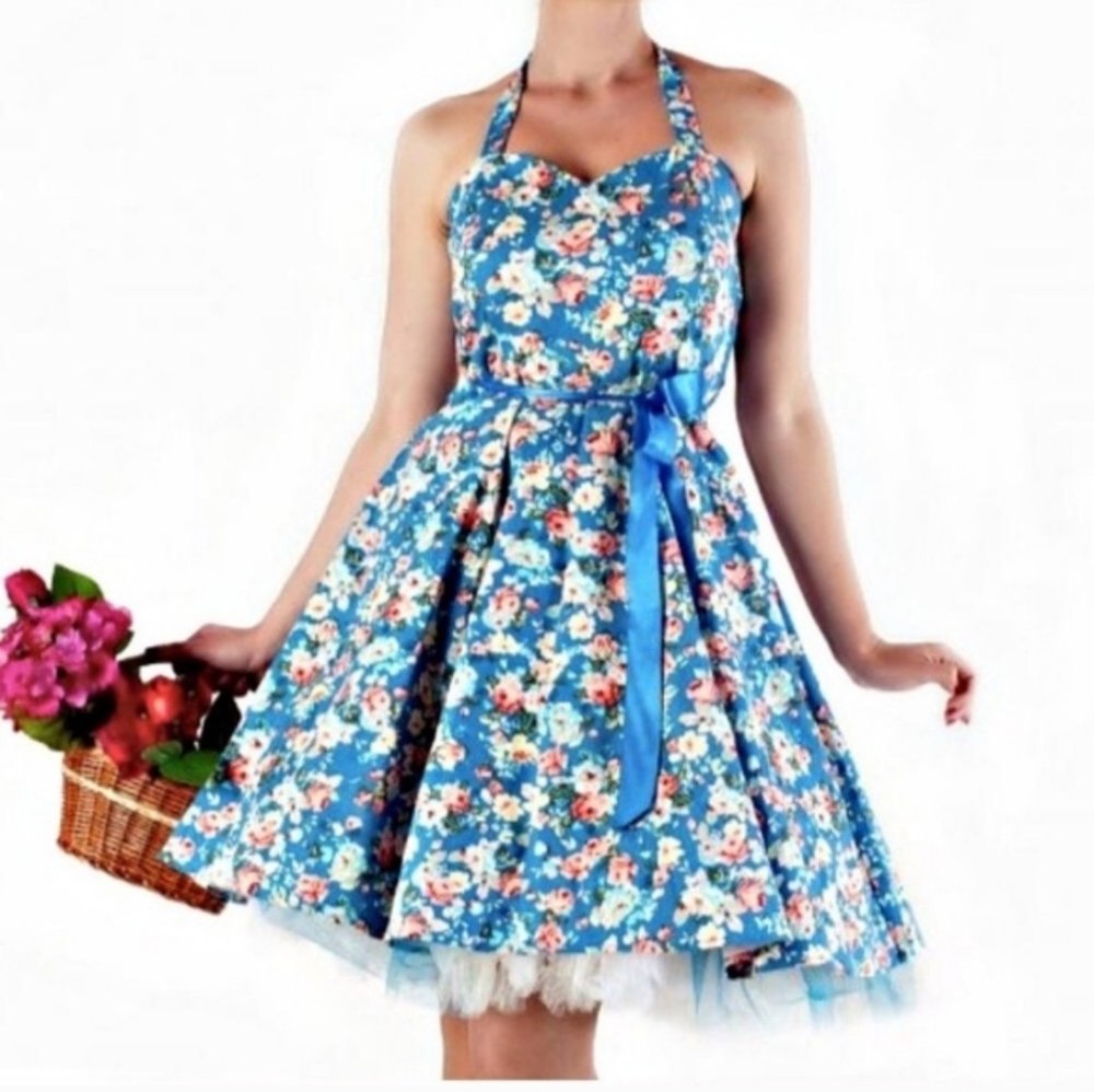 Lindy Bop Retro Dress Med Rockabilly Swing Full Tulle Underskirt Dancing UK 50's